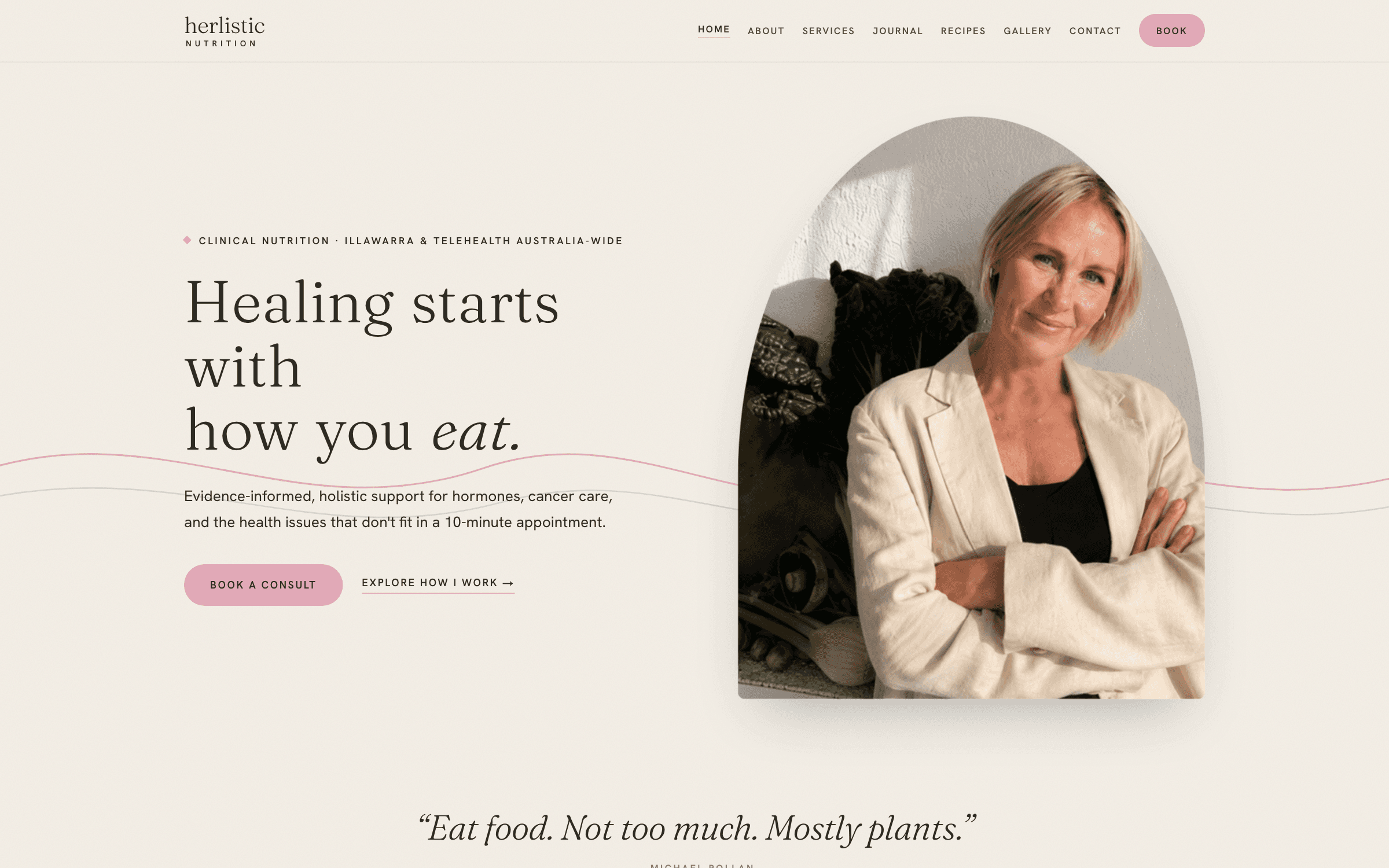 Herlistic Nutrition website